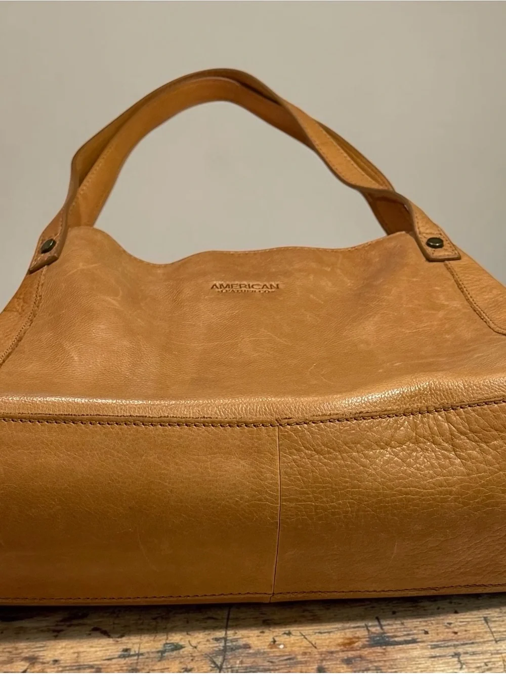 American Traveler Tan Hobo Shoulder Bag